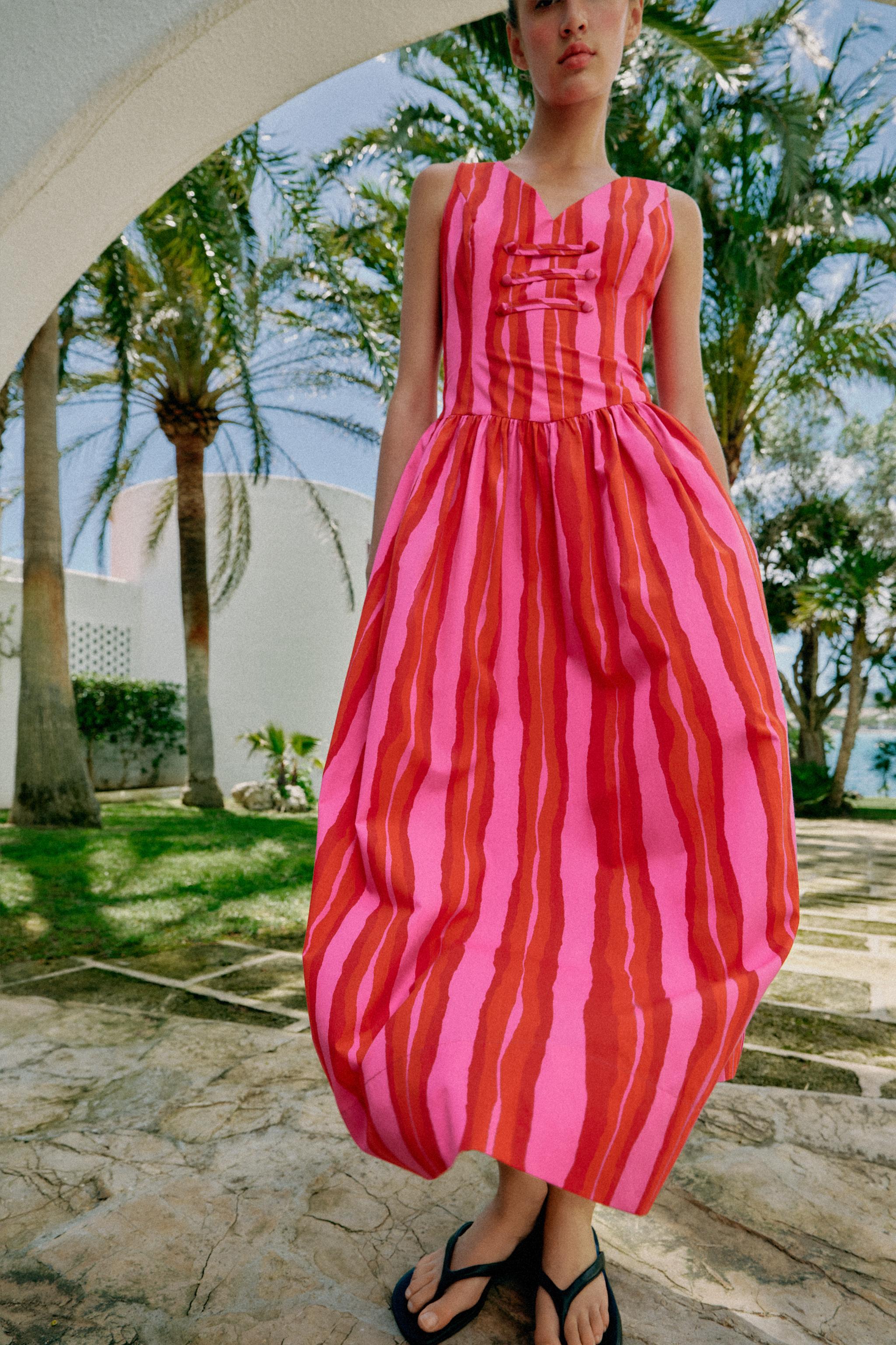 STRIPED FIREMAN CLASP DRESS
